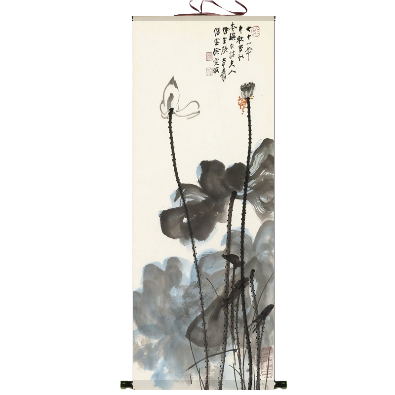 张大千全画面卷轴画丝绸画绢画布画花鸟画荷花图杏花图海棠花牡丹 ...