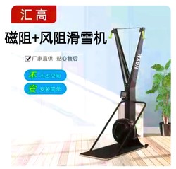 Ski Machine with Wind Resistance + Magnetic Resistance, 32-Level Adjustment, Indoor Simulated Gym for Arm Muscle Training, Multi-Functional Ski Machine