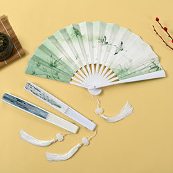 8inch Chinese-Style Hanfu Accessories Trendy Fan Cartoon Fan Internet-Famous Bar Party Fan Double-Sided Folding Fan for Men and Women