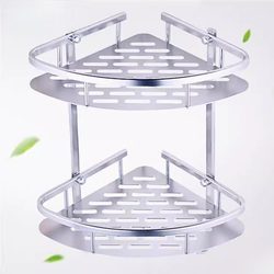 Perforated 304 Stainless Steel Bathroom Triangular Shelf Wall-Mounted Shower Room Tripod Toilet Supplies