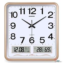 Electronic Wall Clock, Living Room Clock, Modern Silent Wall-Mounted Clock, Simple and Stylish Calendar Clock, Quartz Clock for Home Use