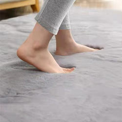 ins Thickened Faux Rabbit Fur Carpet for Living Room Coffee Table, Long Plush Carpet for Girls' Bedroom, Full Coverage Bedside Tatami Mat