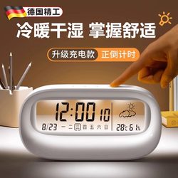 German Indoor Thermometer for Home Use, Accurate, Stylish, Creative Dry Temperature and Humidity Meter, Clock, Smart Digital Display Ornament, Alarm Clock