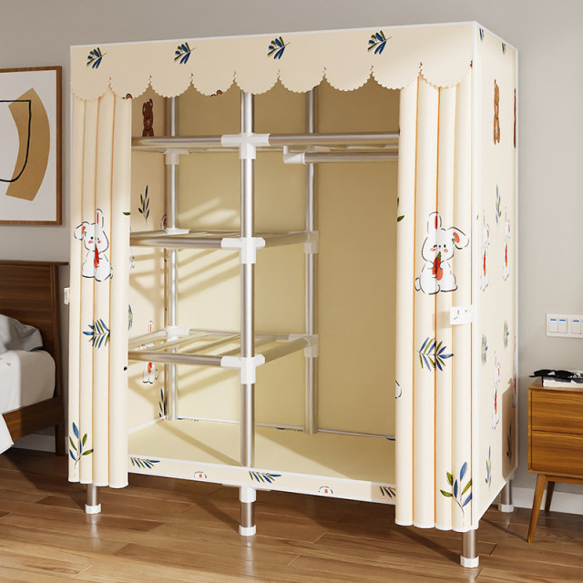 Simple wardrobe home bedroom cloth wardrobe rental house sturdy and durable economical wardrobe single small cabinet