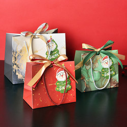 Christmas Gift Bag Paper Bag Christmas Eve Gift Bag Gift Packaging Bag Universal with Tag Ribbon Tote Bag