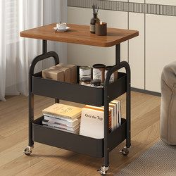 Movable Trolley Coffee Table Living Room Snack Cream Style Sofa Side Table Mini Bedside Table Storage Rack Small Table
