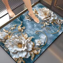 Bathroom Toilet Absorbent Floor Mat Diatom Mud Quick-Drying Soft Mat Kitchen Toilet Entrance Carpet Entry Anti-Slip Mat