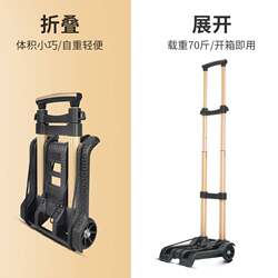 Folding Trolley, Grocery Cart, Shopping Cart, Two-Wheeled Trolley, Cart That Can Be Put into a Backpack