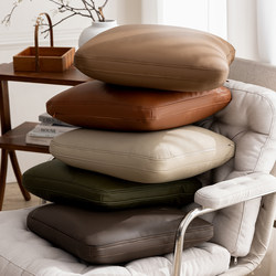 Silver Frost Cowhide Pattern Square Leather Pillowcase Living Room Sofa Bed Headboard Universal Cushion Pillow