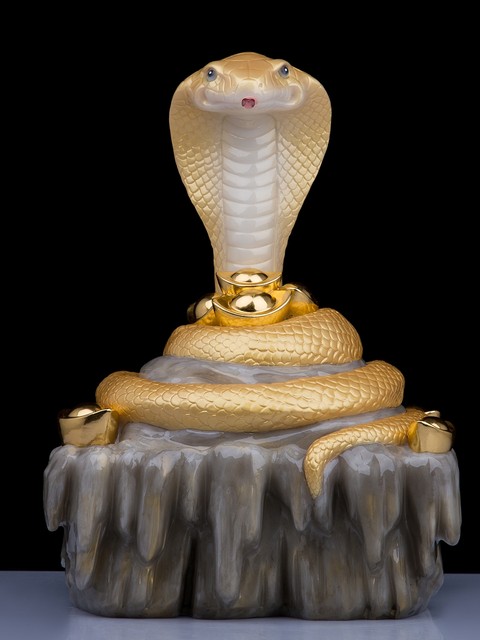 The statue of the snake family deity of the python family, the real ...