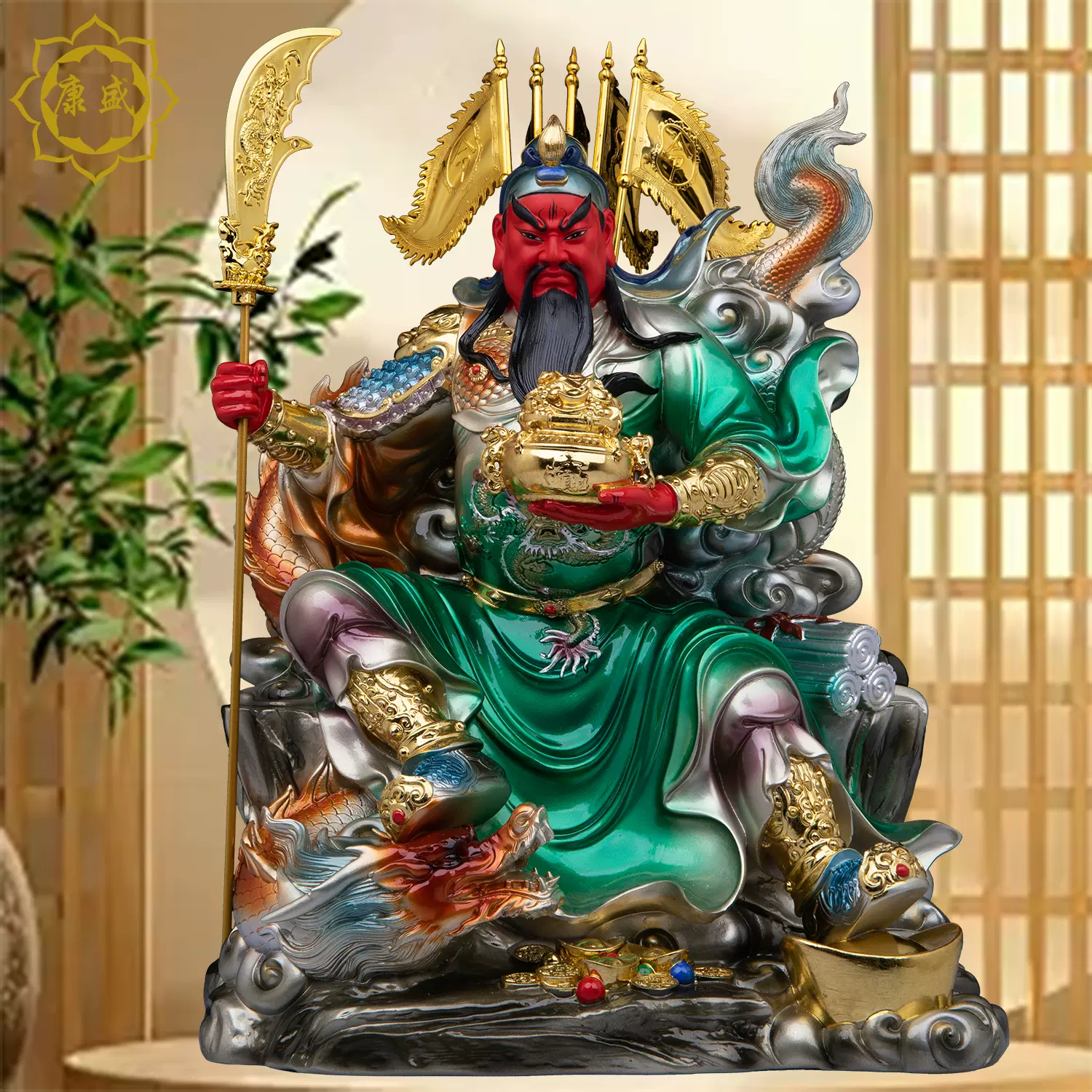 酆都大帝神像豐都大帝北陰大帝16寸樹脂北太帝君家用工藝擺飾