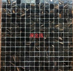 Foshan Black Mosaic Wall Stickers 327×327mm Black and White Curved Tiles Curved Bathroom Toilet Tiles Price for 10 Pieces