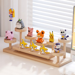 Solid Wood Desktop Multi-Layer Storage Rack Desk Figurine Storage Art Area Work Small Ornament Display Organizer Flower Stand