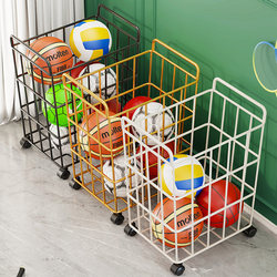 Yoga Mat Storage Box, Home Fitness Equipment Storage Rack with Wheels, Large Capacity Basketball Cart Storage Rack