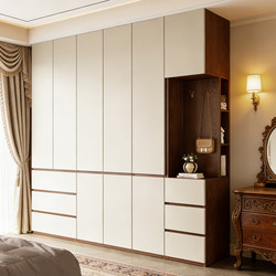 Solid Wood Wardrobe 2026 New Model for Home Bedroom Clothing Storage Cabinet, Segmented Design, Handle-Free, Simple Large Wardrobe