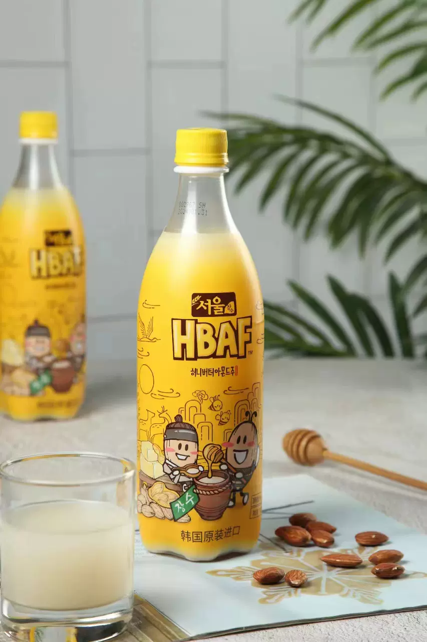 韩国进口蜂蜜黄油扁桃仁味米酒750ml*1瓶/12瓶整箱装