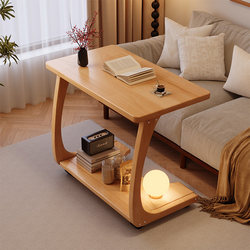 Solid Wood Sofa Side Table, Small Tea Table, Movable Side Cabinet, Bedside Table, Computer Desk, Home-Use Lazy Table, Small Coffee Table