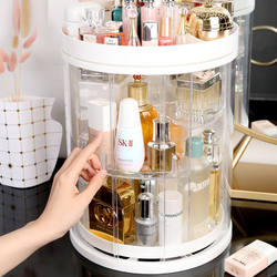 Internet-Famous Rotating Cosmetic Storage Box, Large Dust-Proof Desktop Vanity Organizer for Lipstick and Skincare, Dormitory 