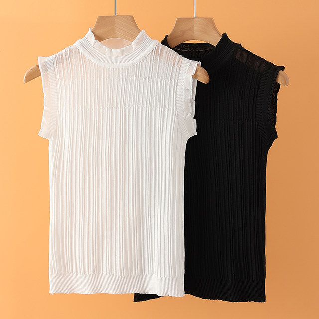 Summer women's sleeveless sweater is fashionable, simple and easy to match with a fresh style pullover fashionable inside and out for universal use
