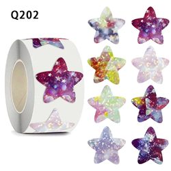 Star Space Stickers Laser Shiny Children's Reward Decoration Adhesive Labels 2.5cm Rolls Self-Adhesive