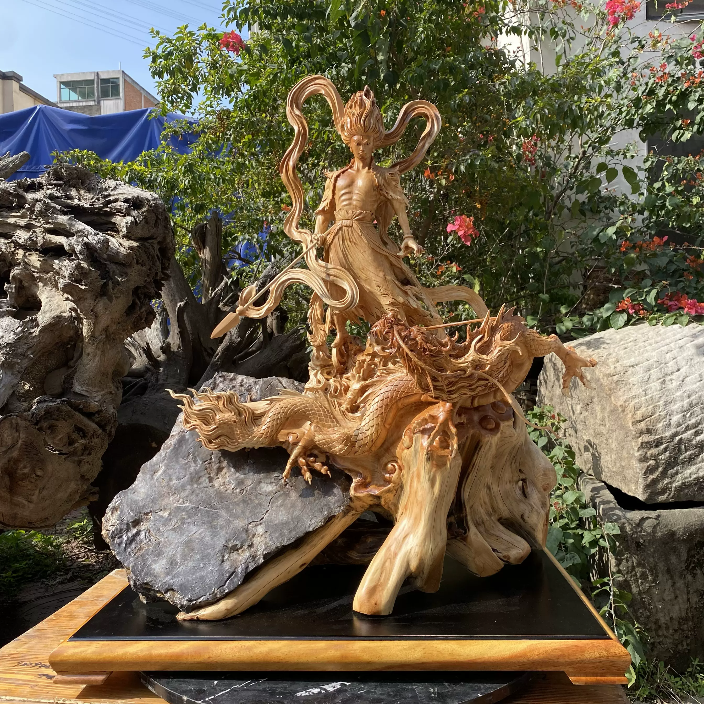 アフリカオブジェ 木彫 高級 アフリカ 木彫 一本彫 特大41cm