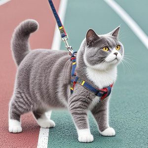 
Cat leash denim chest strap adjustable cat walking rope for kitten for going out small dog pet supplies