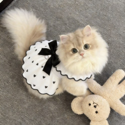 Cat Clothes for Spring and Summer, Breathable and Thin, Bow-Tie Dress, Can Be Used with a Leash, Suitable for Ragdoll, British Shorthair, and Other Pets, Dog Harness