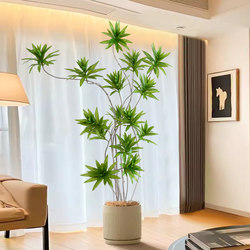 Lily Bamboo Artificial Green Plant Potted Large Indoor Decorative Flower Ornament Living Room Floor-Standing Tree High-End Simulated Fake Plant