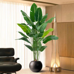 Traveler's Banana Tree Artificial Green Plant, Bird of Paradise Artificial Flower, Bionic Banana Tree, Fake Plant, High-End Light Luxury Ornament Potted Plant