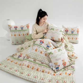 
100% cotton Category A maternal and infant grade pillow quilt dual-use 2-in-1 car nap blanket V car pillow pillow quilt