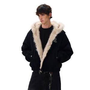 RASP canvas wool cotton clothes men's and women's winter new tide card casual mountain carving coat versatile couple cotton jacket
