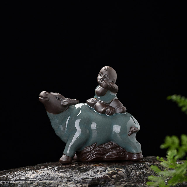 Ge Kiln Ceramics Shepherd Boy Mavericks Home Tea Room Tea Table Tea Pets Tea Ceremony Accessories Fish Tank Horticultural Decoration Furnishings
