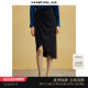 Mandesy solid color high-waist skirt 2025 autumn new product commuting elegant irregular mid-length hip-cover skirt for women