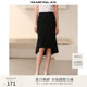 Mandesy solid color fishtail skirt 2025 autumn new skirt irregular design temperament versatile hip-cover skirt
