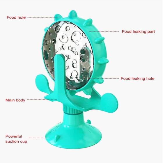 
Toy dog cat feeding inactive wheel toy pet leaking food