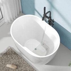 Acrylic Seamless Household Mini Japanese Oval Bathtub Small Apartment Deep Bubble Independent Sit-On Bathtub Bathtub