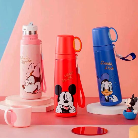 
Ice and Snow Children's Water Cup Insulated Cup Mickey Student Direct Drinking Cup Leak-proof 304 Stainless Steel Water Cup Anti-fall Portable
