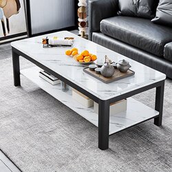 Coffee Table for Living Room, Home Office, Tempered Glass Tea Table, Simple Modern Italian Style, Small Apartment Rectangular Table
