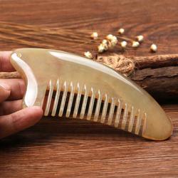 Natural Horn Comb Massage Hairbrush Anti-Static Sheep Triangular Hairdressing Home Use Dolphin Straight Hair Long Hair Portable Comb for Women