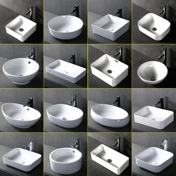 Chaozhou Lube Brand Ceramic Countertop Basin 40* 30*14cm Small Size Household Square Single-Hole Washbasin