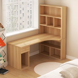Corner Desk Bookshelf Combination Home Study Desk Student Writing Desk with Drawer High School Student Computer Desk