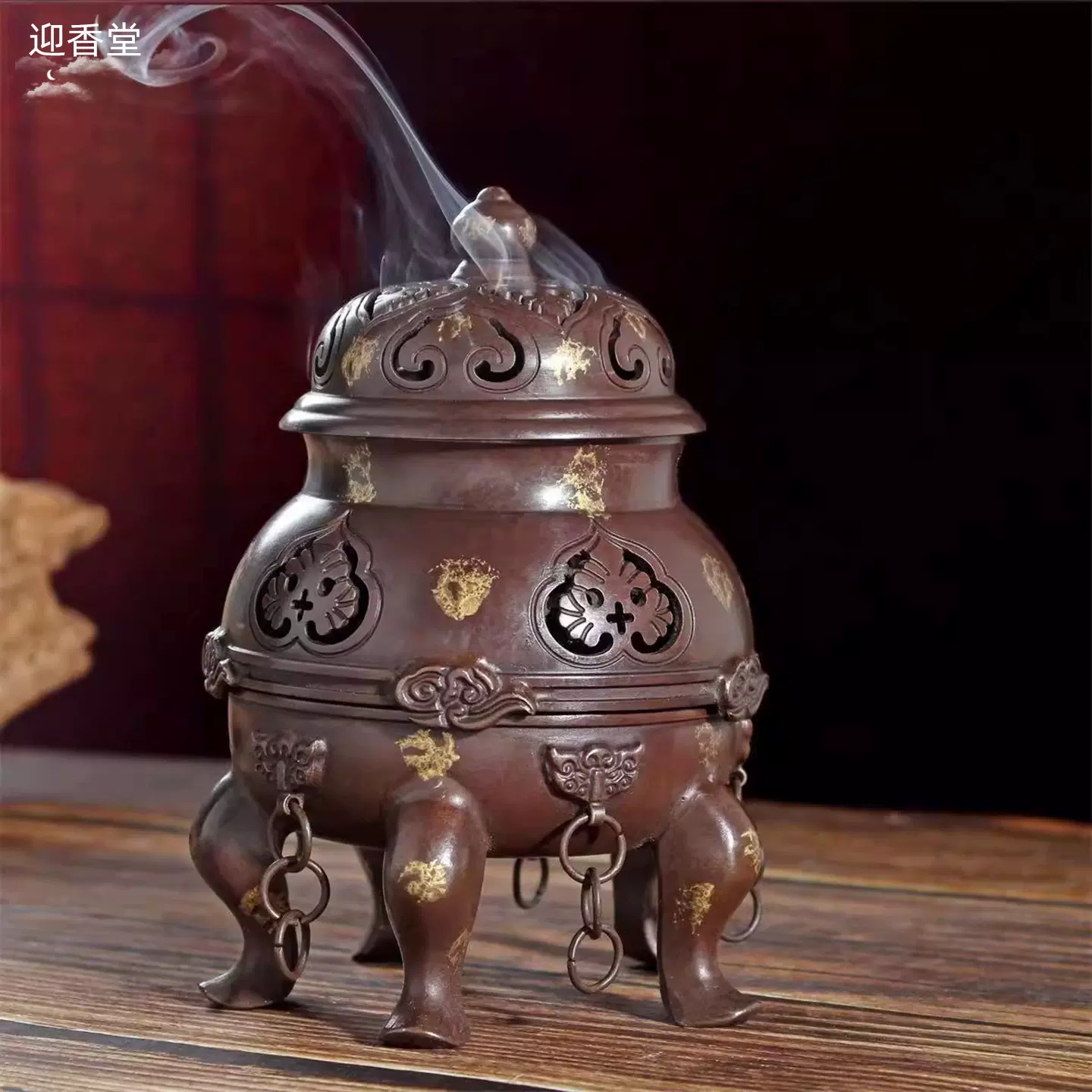銅製 五足薫香香炉 帝王檀香香炉 茶道具 香道具 供仏 祈福 置物 銅製 五足薫香香炉 帝王檀香香炉 茶道具 香道具 供仏 祈福 置物