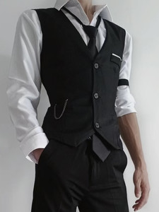 
Cos suit vest vest vest casual suit vest wear bar male model suit gogo British style cosplay