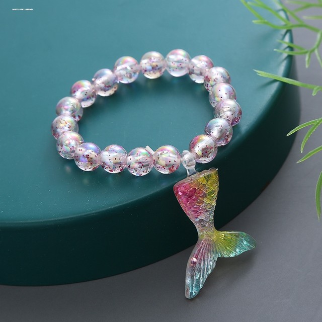 Children's sweet candy color pendant beaded bracelet bracelet girl cute cartoon princess hand ornament girl accessories girl
