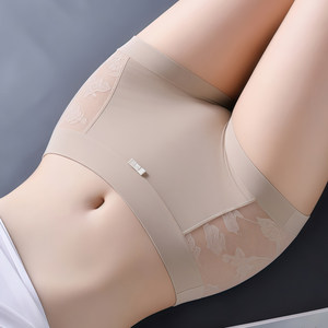 洁韵朵平角内裤女2026新款性感蕾丝透气收腹无痕莫代尔裆四角短裤