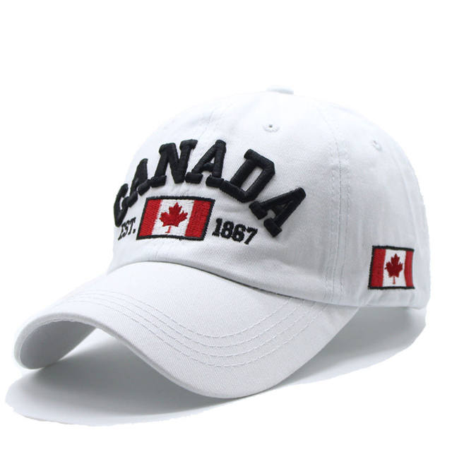 LIICHEES Canada Flag Baseball Cap – Adjustable Duck Tongue Hat, Unisex, White, Polyester, For Outdoor Sports & Casual Wear - View #14