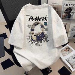 【320G Heavy Cotton】Casual Versatile Crew Neck Top for Men, Designer Niche Trendy Brand Short-Sleeve T-Shirt ins