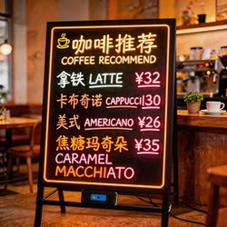 Luminous Blackboard Fluorescent Board Advertising Board Handwritten Luminous Billboard Glow-In-The-Dark Billboard Stall Display Board Small Blackboard Night Market Stall Rechargeable Electronic Fluorescent Screen