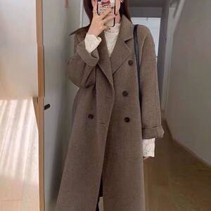 
Woolen coat women's autumn and winter new style 2025 hot style small Korean style high-end Hepburn mid-length woolen coat
