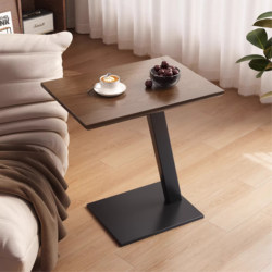 Bai Pu Bedside Table, Solid Wood Side Table, Coffee Table, Computer Desk, Sofa Side Table, Small Table, Office Desk, Vintage-Style Small Tea Table for Living Room, Balcony Square Table, Bedroom Bedside Table, C-Shaped Corner Table, Minimalist Storage Rack